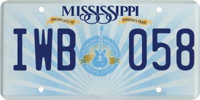 MS license plate IWB058