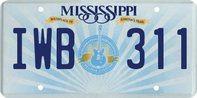 MS license plate IWB311