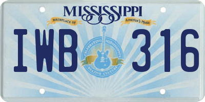 MS license plate IWB316