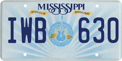 MS license plate IWB630