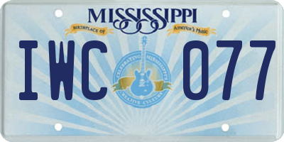 MS license plate IWC077