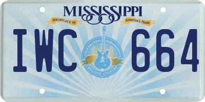MS license plate IWC664