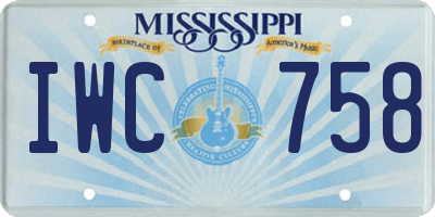 MS license plate IWC758