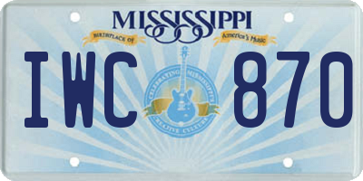 MS license plate IWC870
