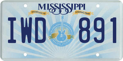 MS license plate IWD891