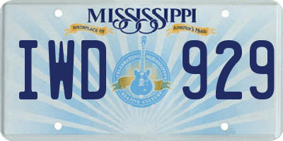 MS license plate IWD929
