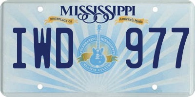 MS license plate IWD977