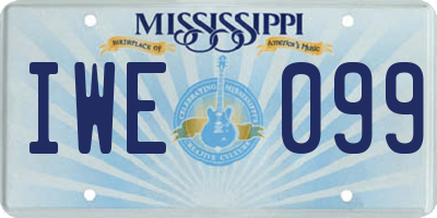 MS license plate IWE099