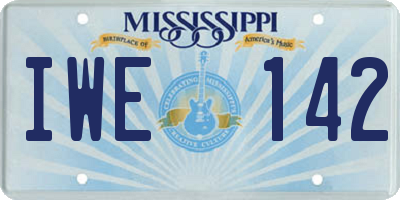 MS license plate IWE142