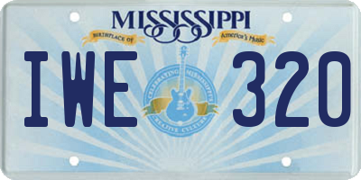 MS license plate IWE320