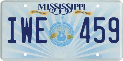 MS license plate IWE459