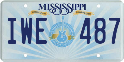 MS license plate IWE487