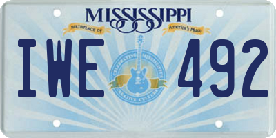 MS license plate IWE492