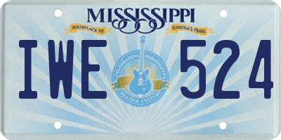 MS license plate IWE524