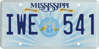 MS license plate IWE541