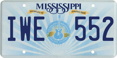 MS license plate IWE552