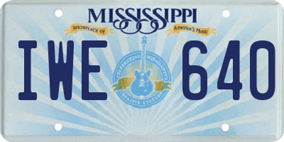 MS license plate IWE640