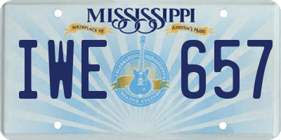MS license plate IWE657