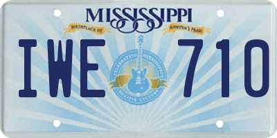 MS license plate IWE710