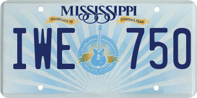 MS license plate IWE750