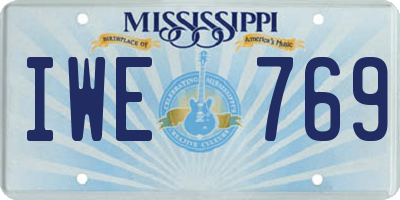 MS license plate IWE769