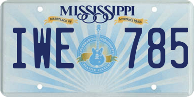 MS license plate IWE785