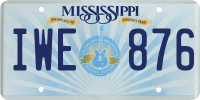 MS license plate IWE876