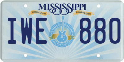 MS license plate IWE880