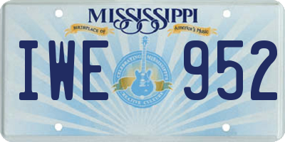 MS license plate IWE952