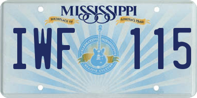 MS license plate IWF115