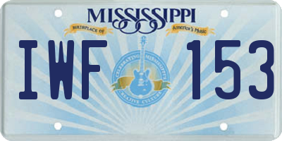 MS license plate IWF153