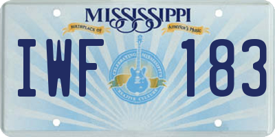 MS license plate IWF183