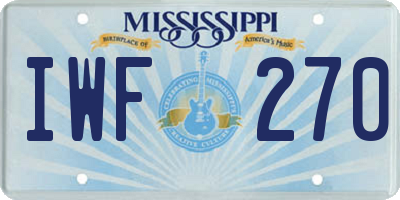 MS license plate IWF270