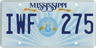 MS license plate IWF275
