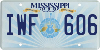 MS license plate IWF606