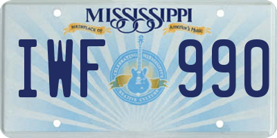 MS license plate IWF990