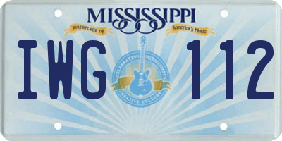 MS license plate IWG112