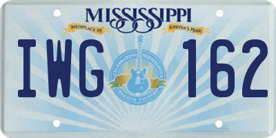 MS license plate IWG162