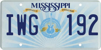 MS license plate IWG192