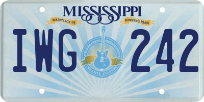 MS license plate IWG242