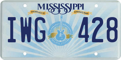 MS license plate IWG428