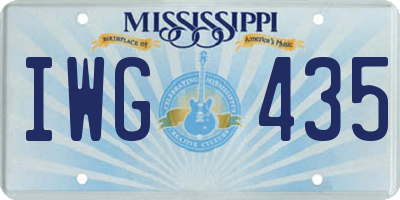 MS license plate IWG435
