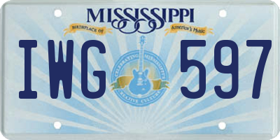MS license plate IWG597