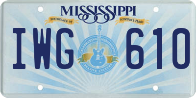 MS license plate IWG610