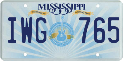 MS license plate IWG765