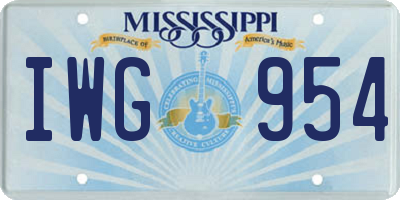 MS license plate IWG954