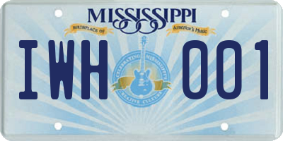 MS license plate IWH001