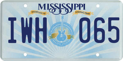 MS license plate IWH065