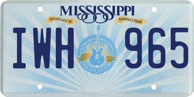 MS license plate IWH965