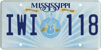 MS license plate IWI118